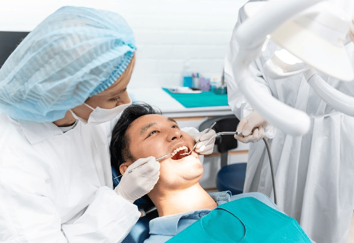 The dental team preparing an implant treatment in the Annandale surgery